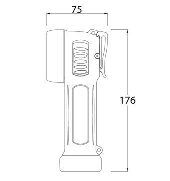 ATEX Compact Safety LED Torch Dimensions